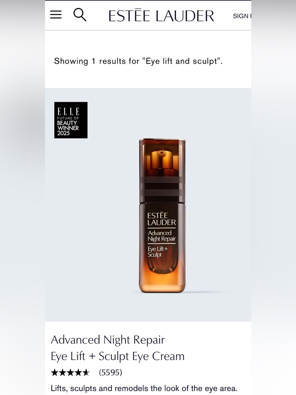 Estee Lauder Advanced Night Repair Eye Lift + Sculpt – Amber 5ML